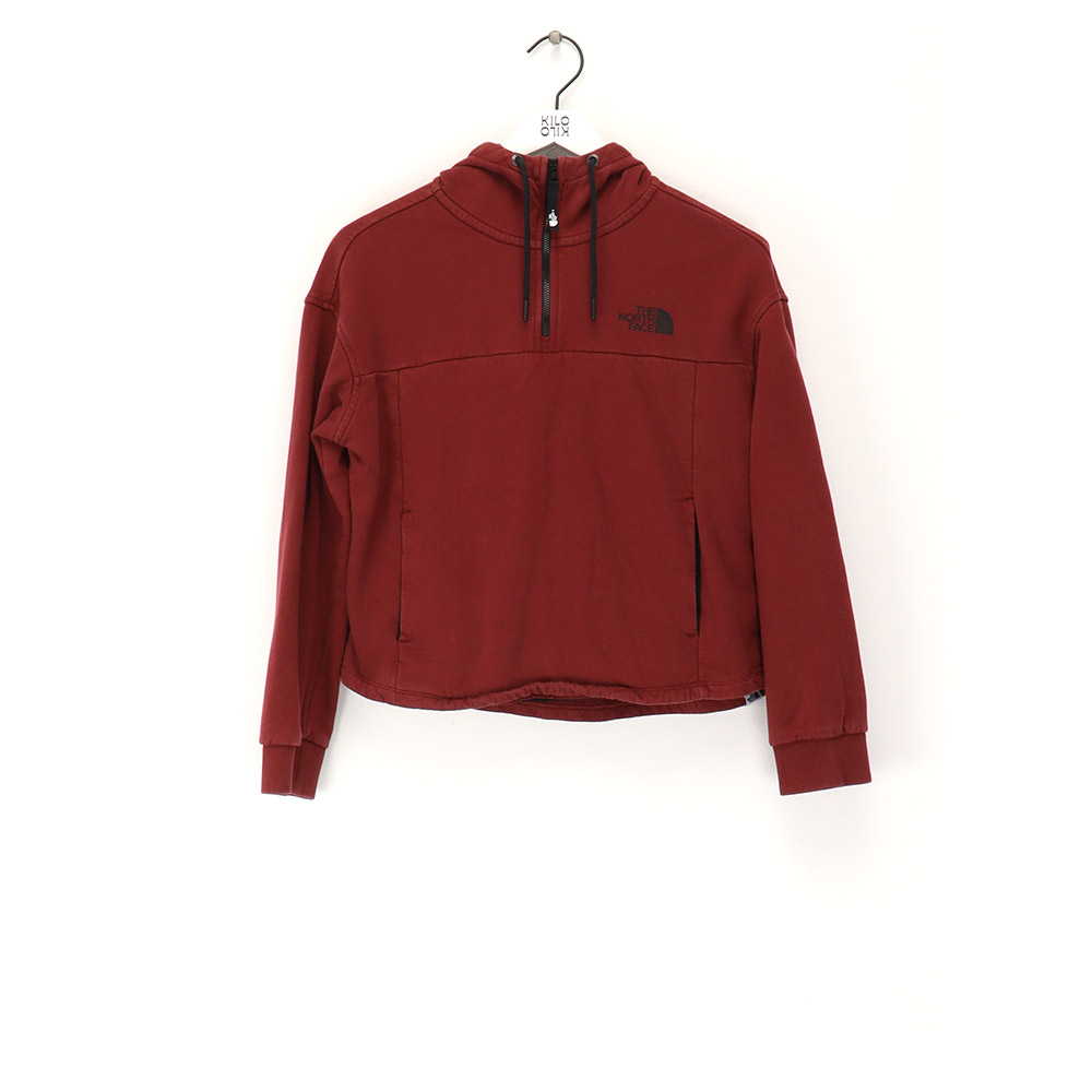 Burgundy north face hoodie on sale